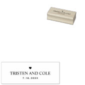 カップルネームハート日付木目好意スタンプ ラバースタンプ (押印)