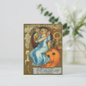 カップルハロウィーンのカボチャのちょうちんカボチャのリンゴ ポストカード (スタンド正面)