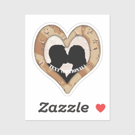 カップルハートデザートカモフラージュ シール (シート)