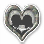 カップルハートフォレストカモフラージュ シール (正面)