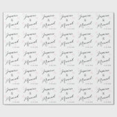 カップルハート名ホワイトギフト ラッピングペーパー (フラット)