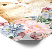 カップルバニーフラワーウッドランド子供部屋デコール ポスター (角)