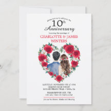 カップルバラ水彩10周年結婚を迎える