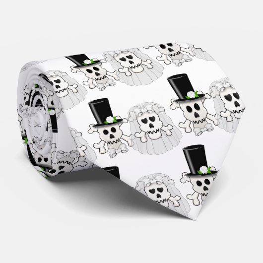 カップルパターンタイを結婚するどくろ印 ネクタイ (ロール)