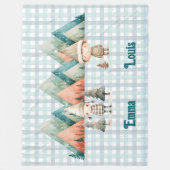 カップルパーソナライズされたのための可愛いクリスマスブランケット フリースブランケット (正面)