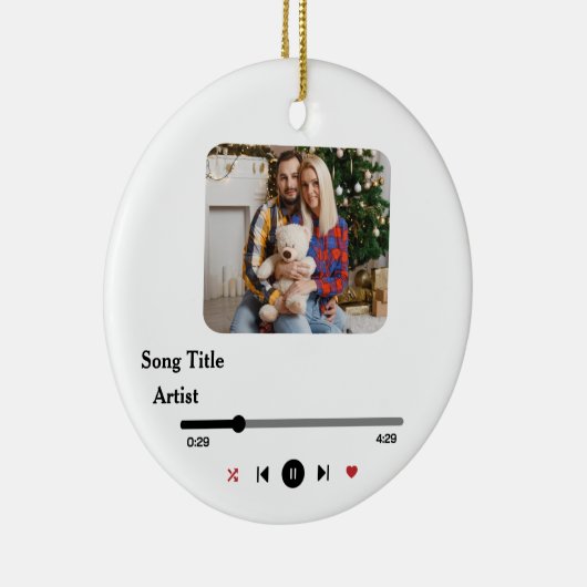 カップルパーソナライズされたのための歌の歌詞の写真 セラミックオーナメント (右)