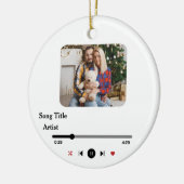 カップルパーソナライズされたのための歌の歌詞の写真 セラミックオーナメント (左)