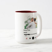 カップルパーソナライズされたのための歌の歌詞の写真 ツートーンマグカップ (正面右)