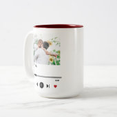 カップルパーソナライズされたのための歌の歌詞の写真 ツートーンマグカップ (正面左)