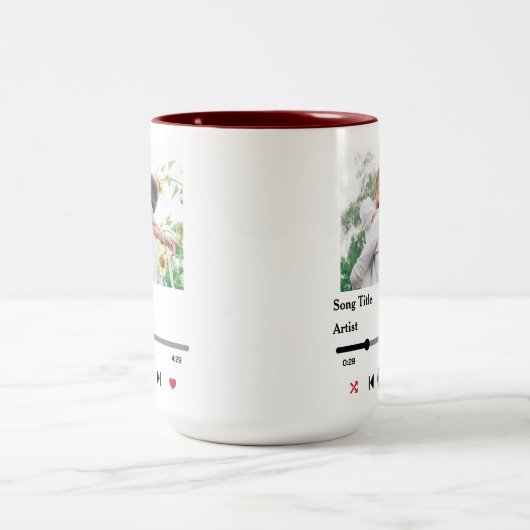 カップルパーソナライズされたのための歌の歌詞の写真 ツートーンマグカップ (中央)