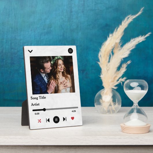 カップルパーソナライズされたのための歌の歌詞の写真 フォトプラーク (側面)