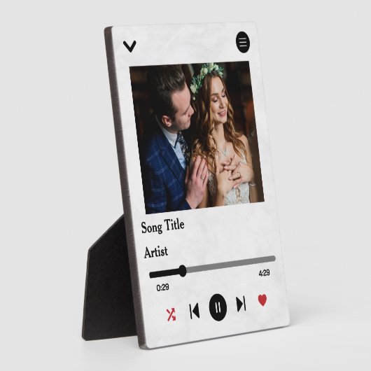 カップルパーソナライズされたのための歌の歌詞の写真 フォトプラーク (側面)