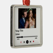 カップルパーソナライズされたのための歌の歌詞の写真 メタルオーナメント (右)