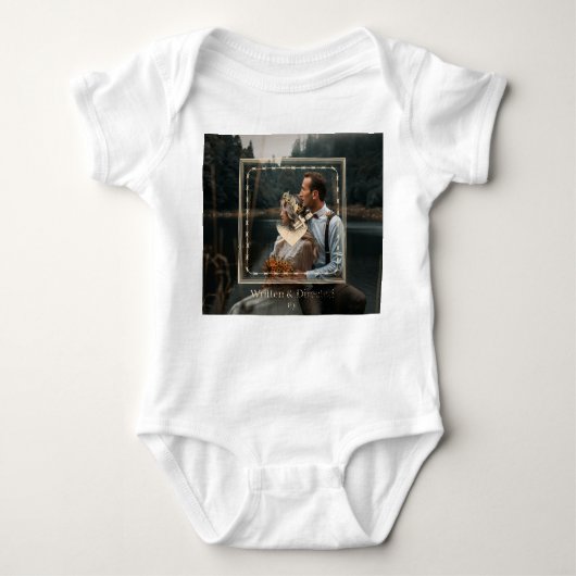 カップルパーソナライズされたのカスタムは赤ちゃん服を愛する ベビーボディスーツ (正面)