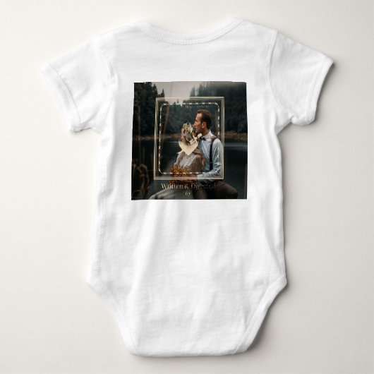 カップルパーソナライズされたのカスタムは赤ちゃん服を愛する ベビーボディスーツ (裏面)