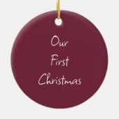 カップルパーソナライズされたのクリスマス写真 セラミックオーナメント (裏面)