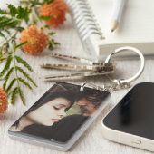 カップルパーソナライズされたの写真長方形キーチェーン キーホルダー (正面右)