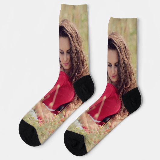 カップルパーソナライズされたの写真 ソックス (左)