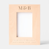 カップルパーソナライズされたの結婚モノグラムイニシャル レーザー彫刻フレーム (正面)