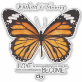 カップルパーソナライズされたの(昆虫)オオカバマダラ、モナークバタフライシール シール (正面)