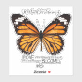 カップルパーソナライズされたの(昆虫)オオカバマダラ、モナークバタフライシール シール (シート)
