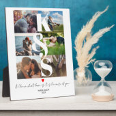 カップルパーソナライズされたイニシャルフォトコラージュカスタム フォトプラーク (側面)