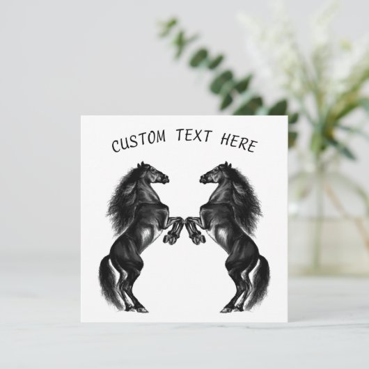 カップルパーソナライズされたウマのカードとカスタム文字 (スタンド正面)