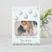 カップルパーソナライズされたクリスマスフォトカード シーズンカード (スタンド正面)