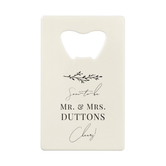 カップルパーソナライズされたシャワー結婚式の日付を保存 クレジットカード栓抜き (裏面)