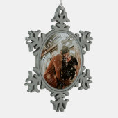 カップルパーソナライズされたスノーフレーク額縁付き スノーフレークピューターオーナメント (左)