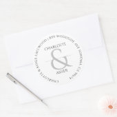 カップルパーソナライズされたズ新婚差出人住所 ラウンドシール (封筒)