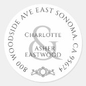 カップルパーソナライズされたズ新着差出人住所クラス ラウンドシール (正面)