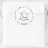 カップルパーソナライズされたズ新着差出人住所クラス ラウンドシール (バッグ)