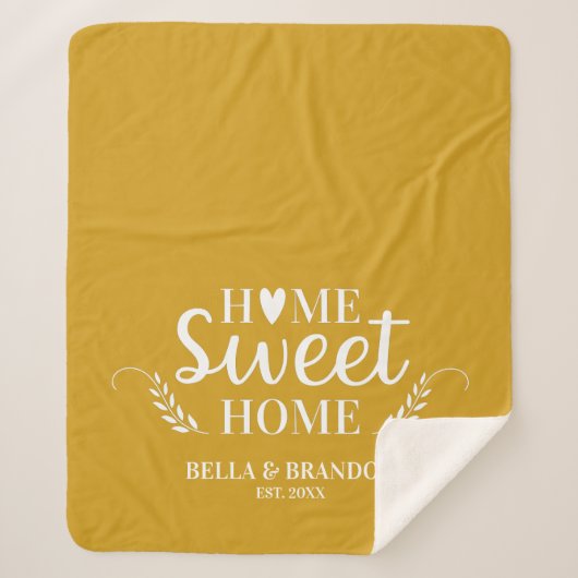 カップルパーソナライズされたズ結婚ーズ シェルパブランケット (正面)