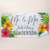 カップルパーソナライズされたズ結婚・アニバーサリーギフト ビーチタオル (正面)