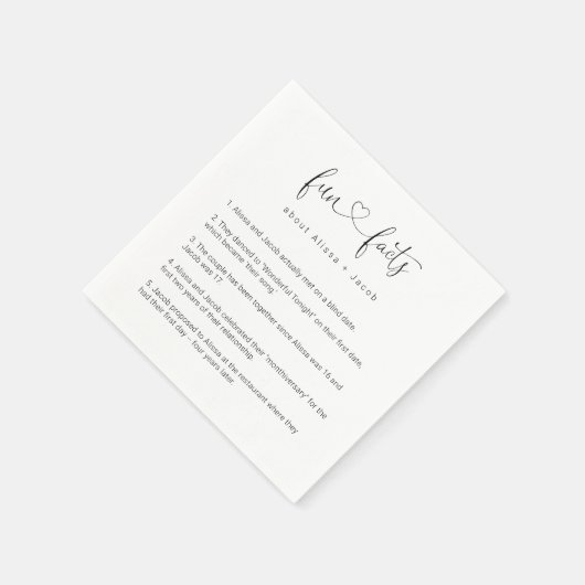 カップルパーソナライズされたナプキンに関するおもしろい スタンダードカクテルナプキン (角)