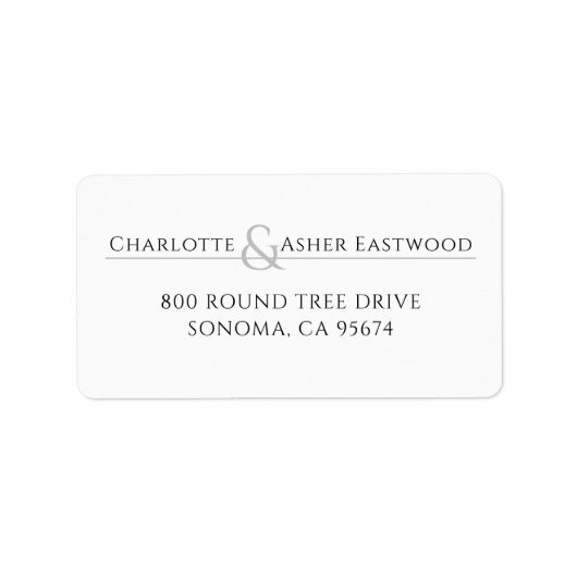 カップルパーソナライズされたネーム差出人住所ラベル ラベル (正面)