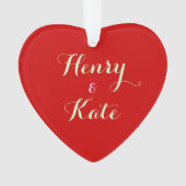 カップルパーソナライズされたハートオーナメントアクリル オーナメント (正面)