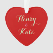 カップルパーソナライズされたハートオーナメントアクリル オーナメント (裏面)