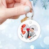 カップルパーソナライズされたハートキーチェーン キーホルダー