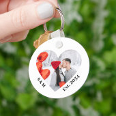 カップルパーソナライズされたハートキーチェーン キーホルダー