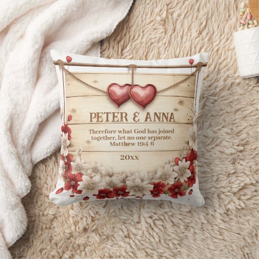 カップルパーソナライズされたハート装飾用クッション クッション (ブランケット)