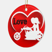 カップルパーソナライズされたバイクの愛 セラミックオーナメント (左)