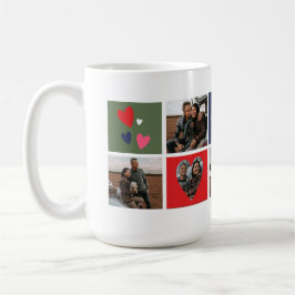 カップルパーソナライズされたフォトコラージバレンタインデー コーヒーマグカップ