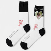 カップルパーソナライズされたフォトラブハート婚約 ソックス (左)