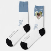 カップルパーソナライズされたフォトラブハート婚約 ソックス (左)