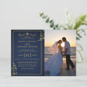 カップルパーソナライズされたフォト結婚ズ 招待状 (スタンド正面)