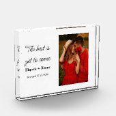 カップルパーソナライズされたフレームの婚約ギフト フォトブロック (左)