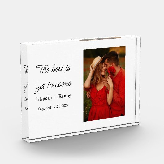 カップルパーソナライズされたフレームの婚約ギフト フォトブロック (左)