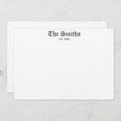 カップルパーソナライズされたブラウンクラシカル書道 ノートカード (正面/裏面)